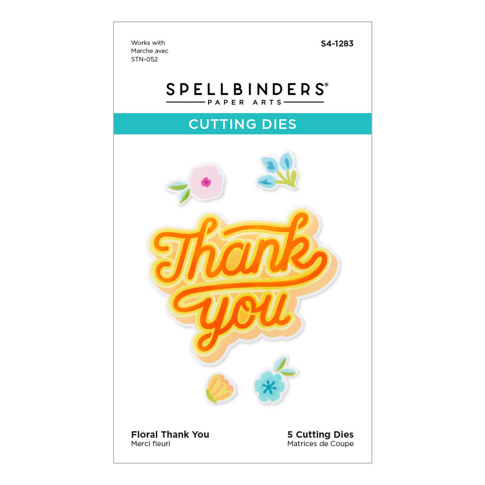 Spellbinders Floral Thank You Etched Dies (S4-1283) (OUTLET)