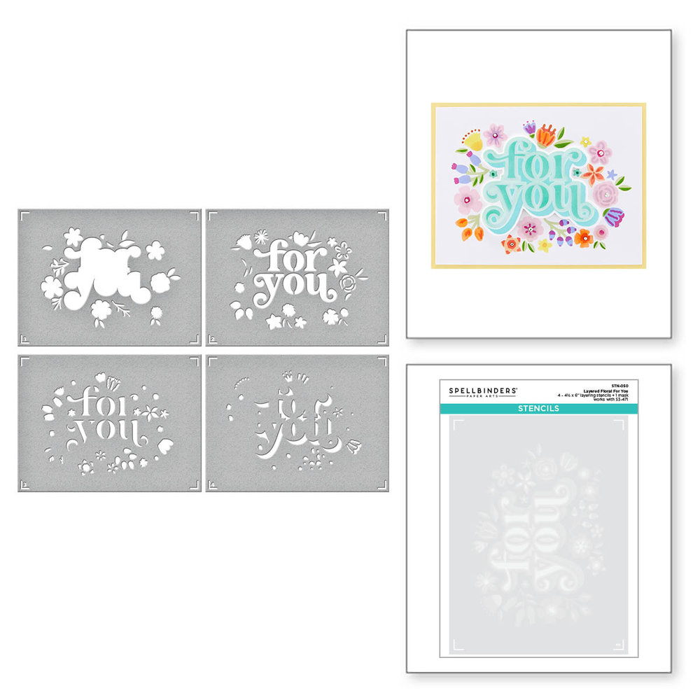 Spellbinders Layered Floral For You Stencils (STN-050) (OUTLET)