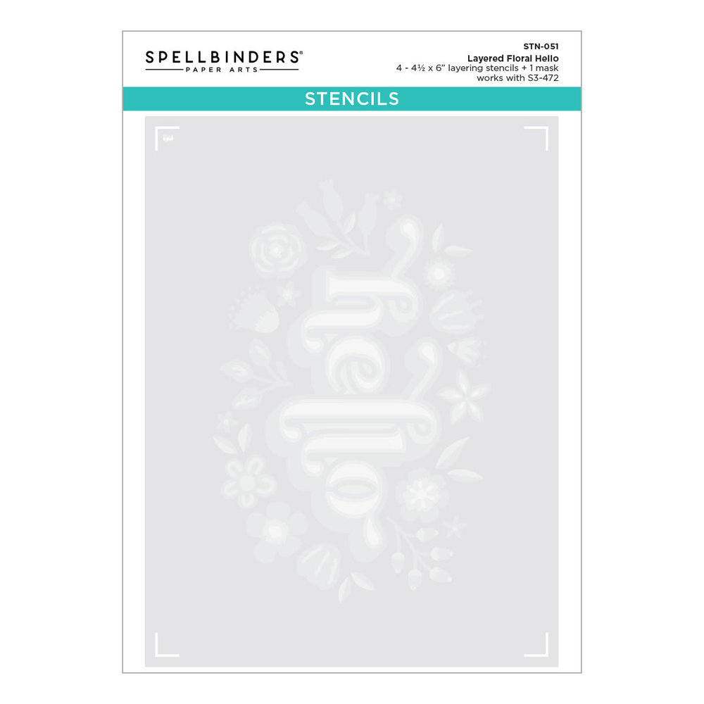 Spellbinders Layered Floral Hello Stencils (STN-051) (OUTLET) Spellbinders Layered Floral Hello Stencils (STN-051) (OUTLET)