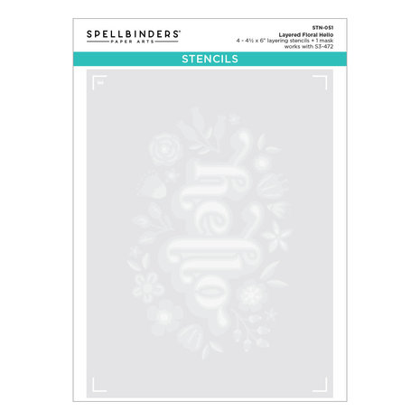 Spellbinders Layered Floral Hello Stencils (STN-051) (OUTLET) Spellbinders Layered Floral Hello Stencils (STN-051) (OUTLET)