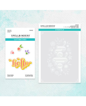Spellbinders Floral Hello Stencil and Die Bundle (BD-0750) (OUTLET)