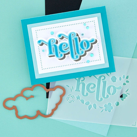 Spellbinders Floral Hello Stencil and Die Bundle (BD-0750) (OUTLET) Spellbinders Floral Hello Stencil and Die Bundle (BD-0750) (OUTLET)