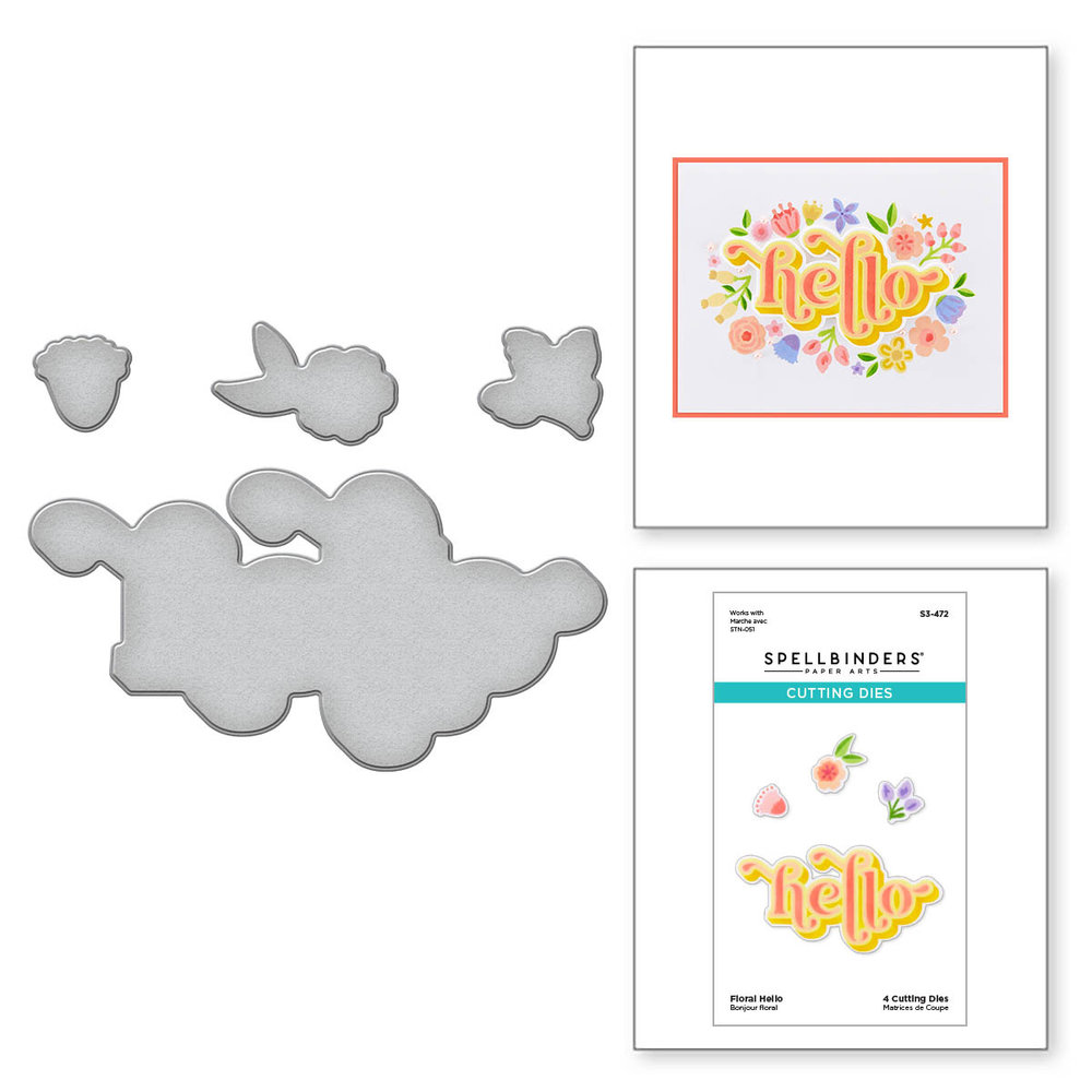 Spellbinders Floral Hello Etched Dies (S3-472) (OUTLET) Spellbinders Floral Hello Etched Dies (S3-472) (OUTLET)