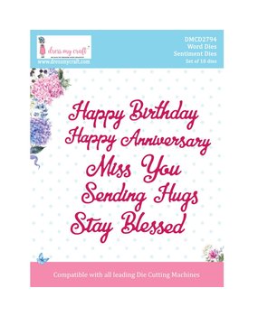 Dress My Craft Cutting Die Word Sentiment Dies (DMCD2794) (OUTLET)