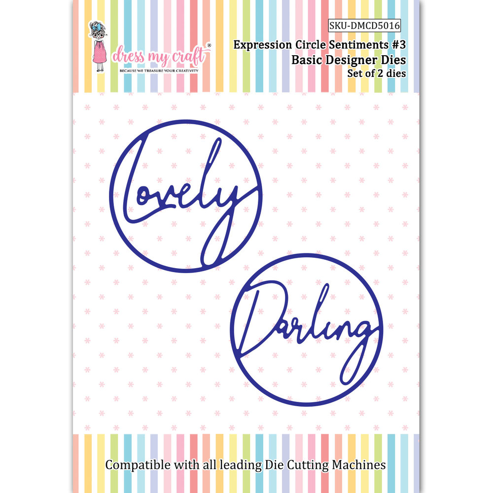 Dress My Craft Cutting Die Basic Designer Expression Circle Sentiments #3 (DMCD5016) (OUTLET) Dress My Craft Cutting Die Basic Designer Expression Circle Sentiments #3 (DMCD5016) (OUTLET)