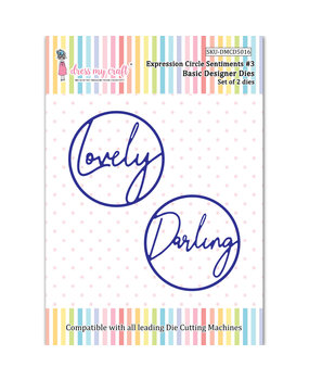 Dress My Craft Cutting Die Basic Designer Expression Circle Sentiments #3 (DMCD5016) (OUTLET)