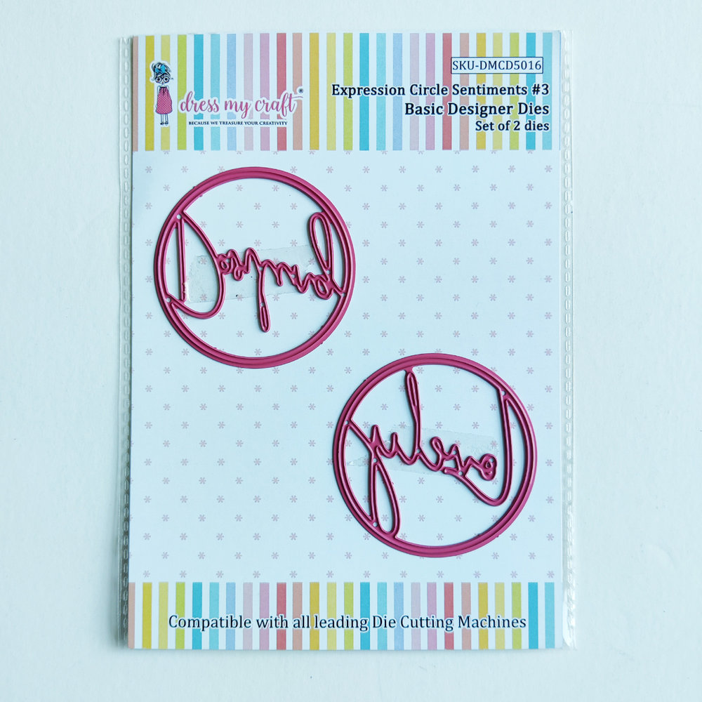 Dress My Craft Cutting Die Basic Designer Expression Circle Sentiments #3 (DMCD5016) (OUTLET) Dress My Craft Cutting Die Basic Designer Expression Circle Sentiments #3 (DMCD5016) (OUTLET)