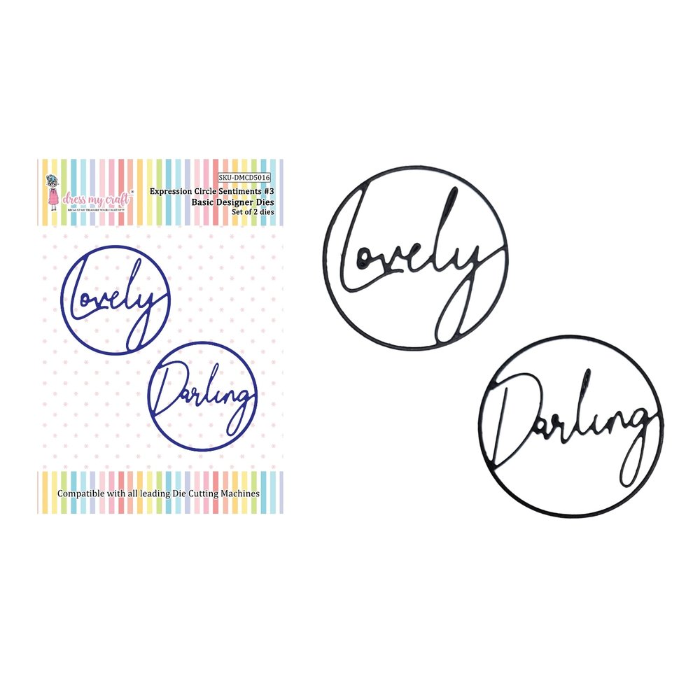 Dress My Craft Cutting Die Basic Designer Expression Circle Sentiments #3 (DMCD5016) (OUTLET) Dress My Craft Cutting Die Basic Designer Expression Circle Sentiments #3 (DMCD5016) (OUTLET)