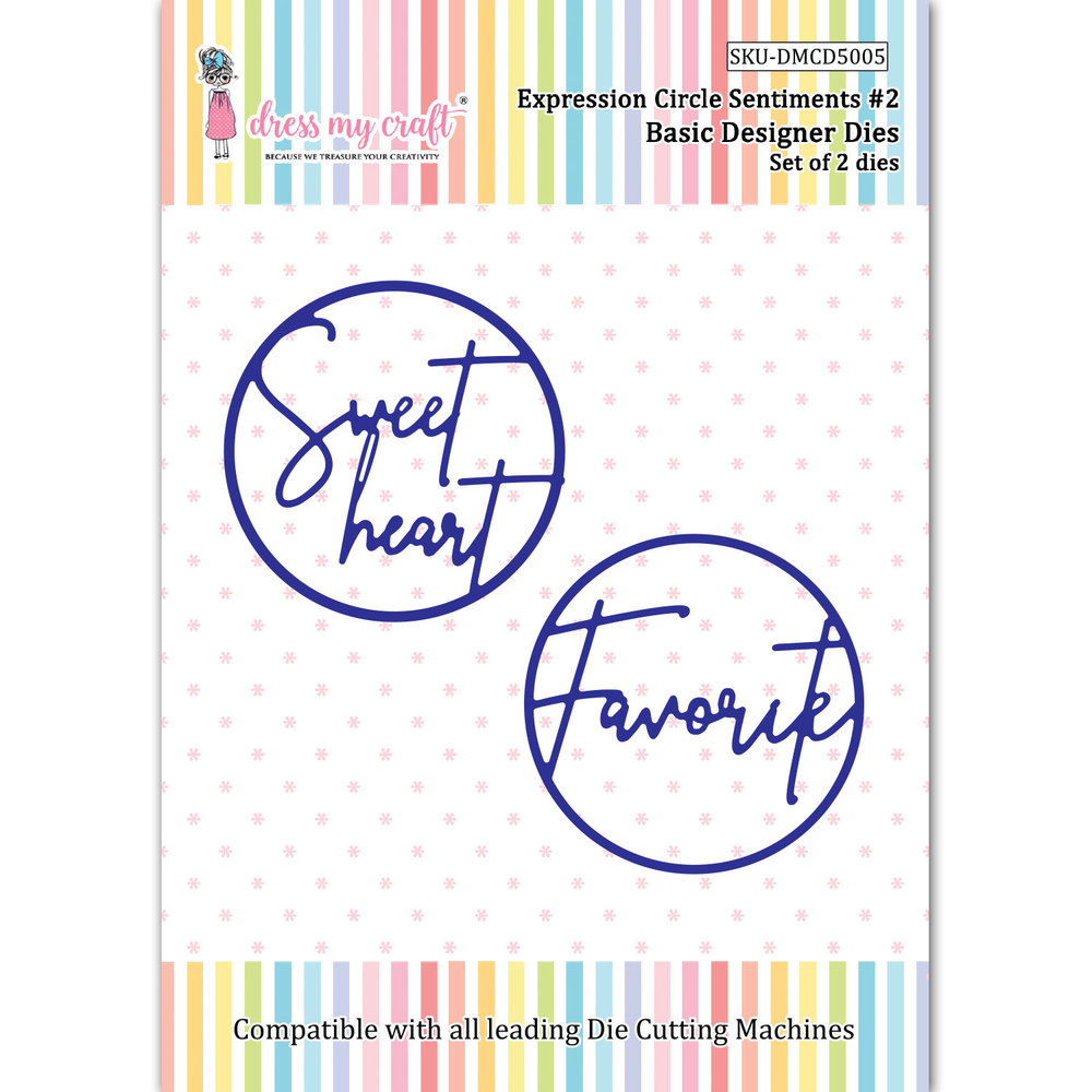 Dress My Craft Cutting Die Basic Designer Expression Circle Sentiments #2 (DMCD5005) (OUTLET) Dress My Craft Cutting Die Basic Designer Expression Circle Sentiments #2 (DMCD5005) (OUTLET)