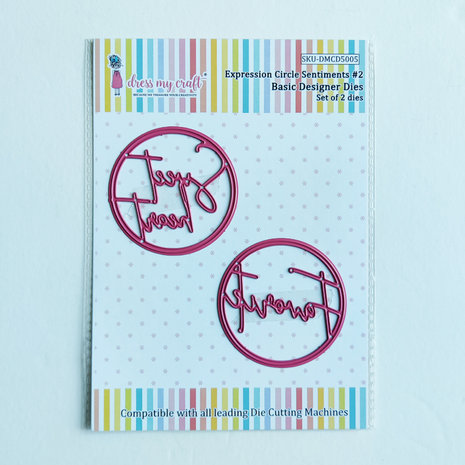 Dress My Craft Cutting Die Basic Designer Expression Circle Sentiments #2 (DMCD5005) (OUTLET) Dress My Craft Cutting Die Basic Designer Expression Circle Sentiments #2 (DMCD5005) (OUTLET)