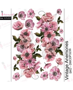 Dress My Craft Transfer Me 12.5x18.5 Inch Vintage Anemones (DMCDP3236) (OUTLET)