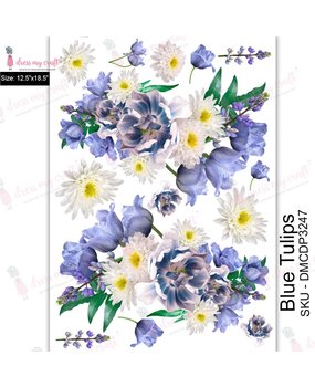 Dress My Craft Transfer Me 12.5x18.5 Inch Blue Tulips (DMCDP3247) (OUTLET)