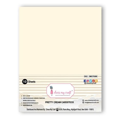 Dress My Craft Pretty Cream A4 Cardstock (10sheets) (DMCP3609) (OUTLET)
