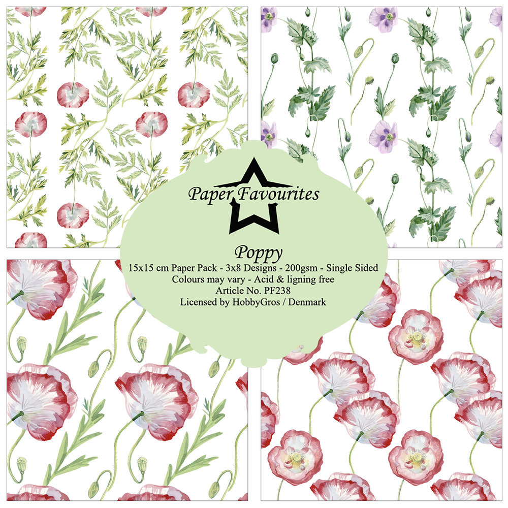 Paper Favourites Poppy 6x6 Inch Paper Pack (PF238) (OUTLET) Paper Favourites Poppy 6x6 Inch Paper Pack (PF238) (OUTLET)