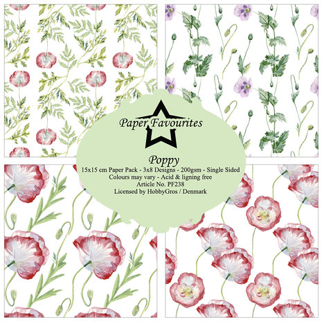 Paper Favourites Poppy 6x6 Inch Paper Pack (PF238) (OUTLET) Paper Favourites Poppy 6x6 Inch Paper Pack (PF238) (OUTLET)