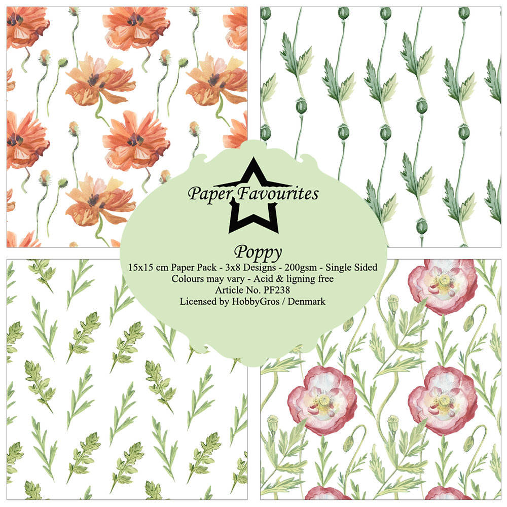 Paper Favourites Poppy 6x6 Inch Paper Pack (PF238) (OUTLET) Paper Favourites Poppy 6x6 Inch Paper Pack (PF238) (OUTLET)