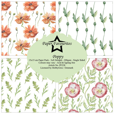 Paper Favourites Poppy 6x6 Inch Paper Pack (PF238) (OUTLET) Paper Favourites Poppy 6x6 Inch Paper Pack (PF238) (OUTLET)