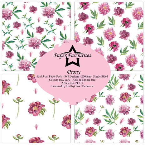 Paper Favourites Peony 6x6 Inch Paper Pack (PF237) (OUTLET)