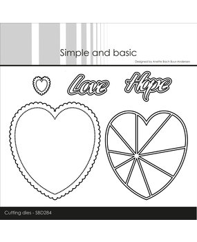 Simple and Basic Patchwork Heart w/ Scalloped Edge Cutting Dies (SBD284) (DISCONTINUED)