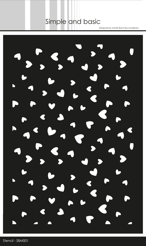 Simple and Basic Lots of Hearts Stencil (SBM001) (DISCONTINUED)
