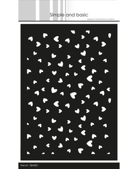 Simple and Basic Lots of Hearts Stencil (SBM001) (DISCONTINUED)