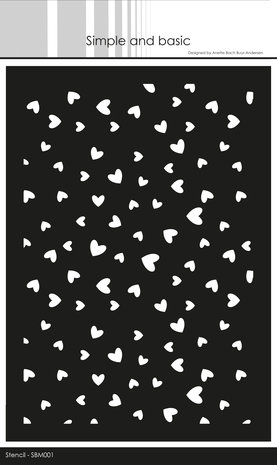 Simple and Basic Lots of Hearts Stencil (SBM001) (DISCONTINUED)