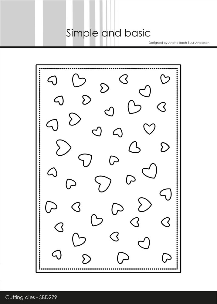 Simple and Basic A6 Lots of Hearts Cutting Dies (SBD279) (DISCONTINUED)