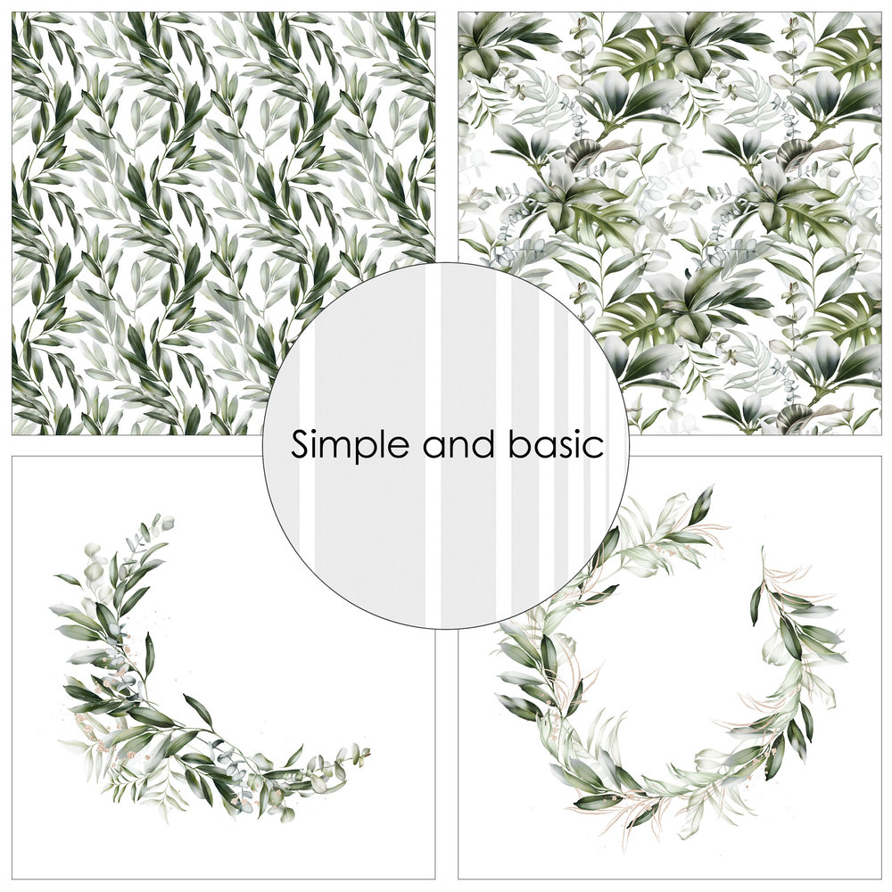 Simple and Basic Green Softness 12x12 Inch Paper Pack (SBP714) (DISCONTINUED)