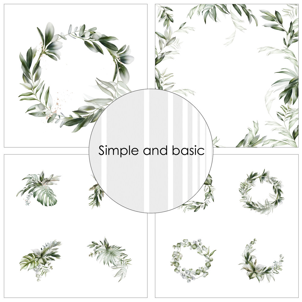 Simple and Basic Green Softness 12x12 Inch Paper Pack (SBP714) (DISCONTINUED)