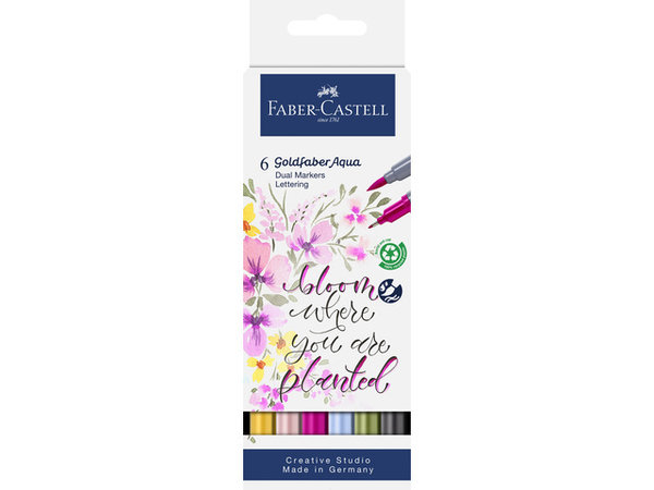 Faber Castell Goldfaber Aqua Dual Markers Lettering (6pcs) (FC-164524) (DISCONTINUED) Faber Castell Goldfaber Aqua Dual Markers Lettering (6pcs) (FC-164524) (DISCONTINUED)
