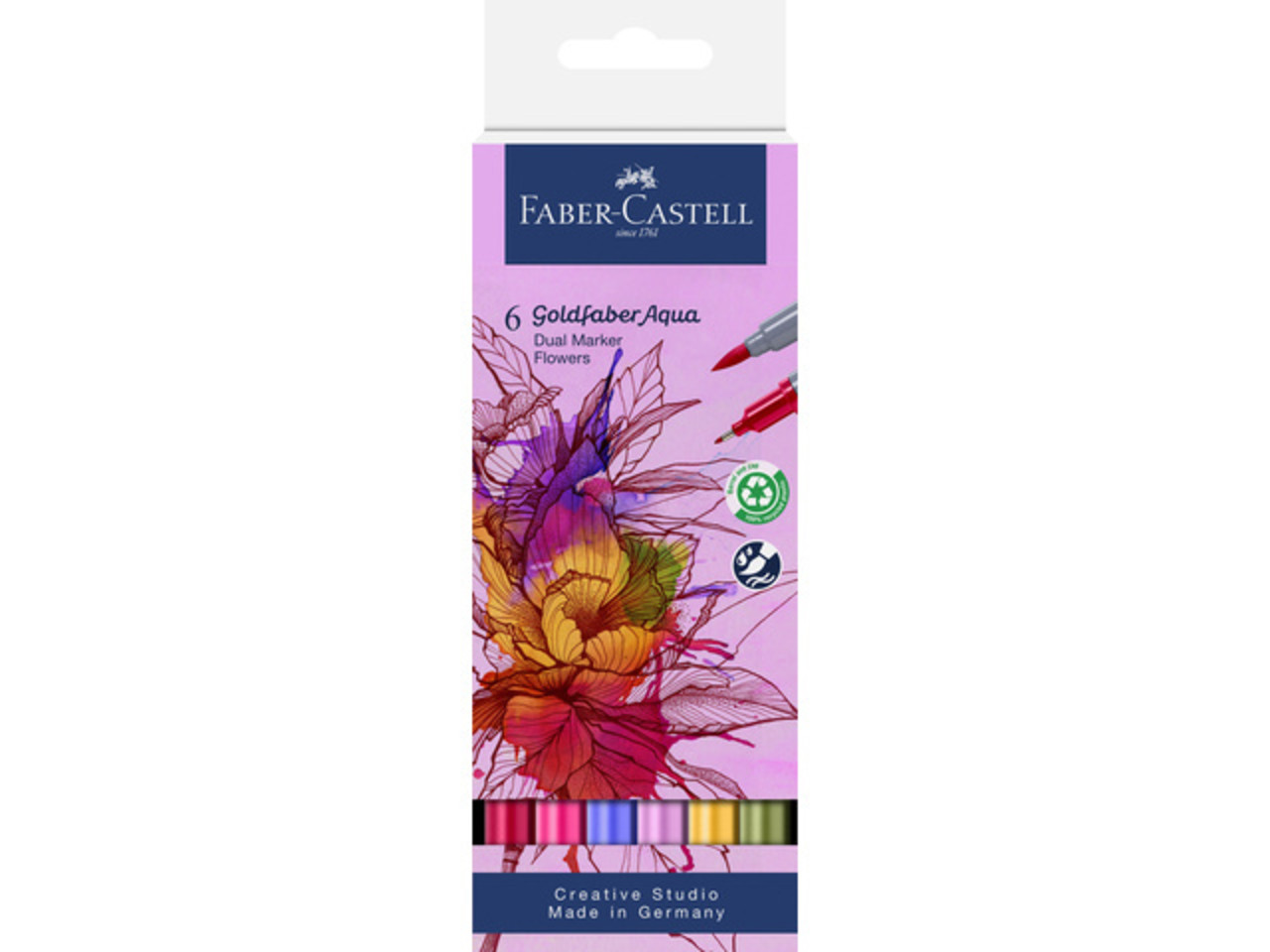 Faber Castell Goldfaber Aqua Dual Markers Flowers (6pcs) (FC-164527) (DISCONTINUED) Faber Castell Goldfaber Aqua Dual Markers Flowers (6pcs) (FC-164527) (DISCONTINUED)