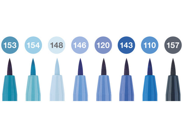 Faber Castell Pitt Artist Pen Brush The Blues (8pcs) (FC-167173) (DISCONTINUED)
