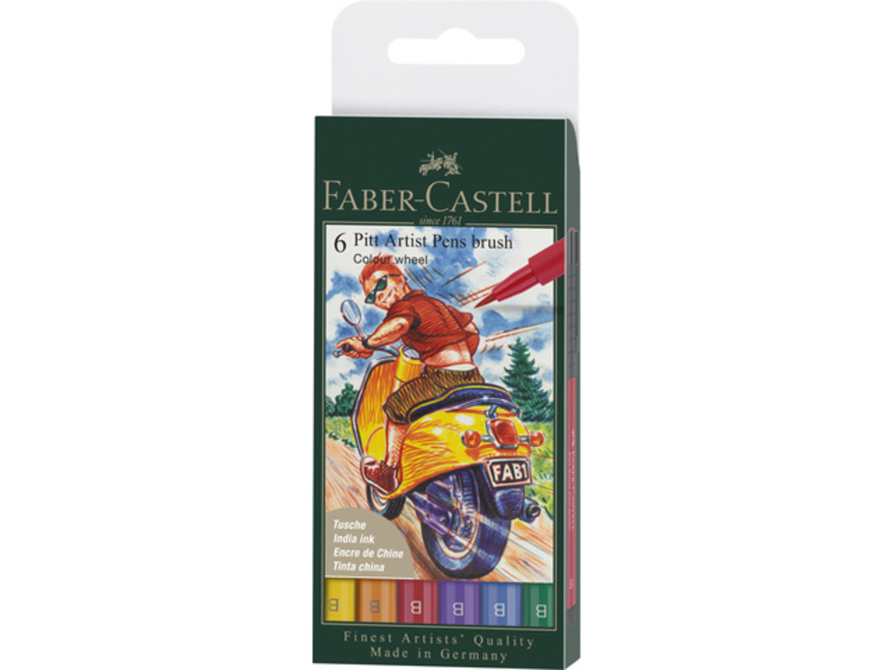 Faber Castell Pitt Artist Pen Brush Colour Wheel (6pcs) (FC-167174) (DISCONTINUED)