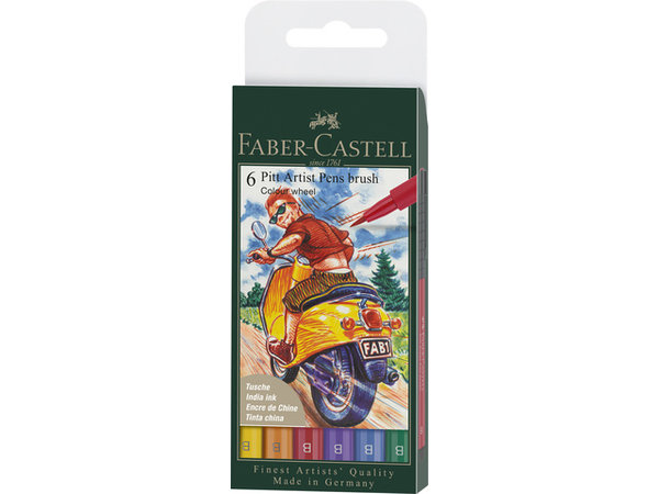 Faber Castell Pitt Artist Pen Brush Colour Wheel (6pcs) (FC-167174) (DISCONTINUED)