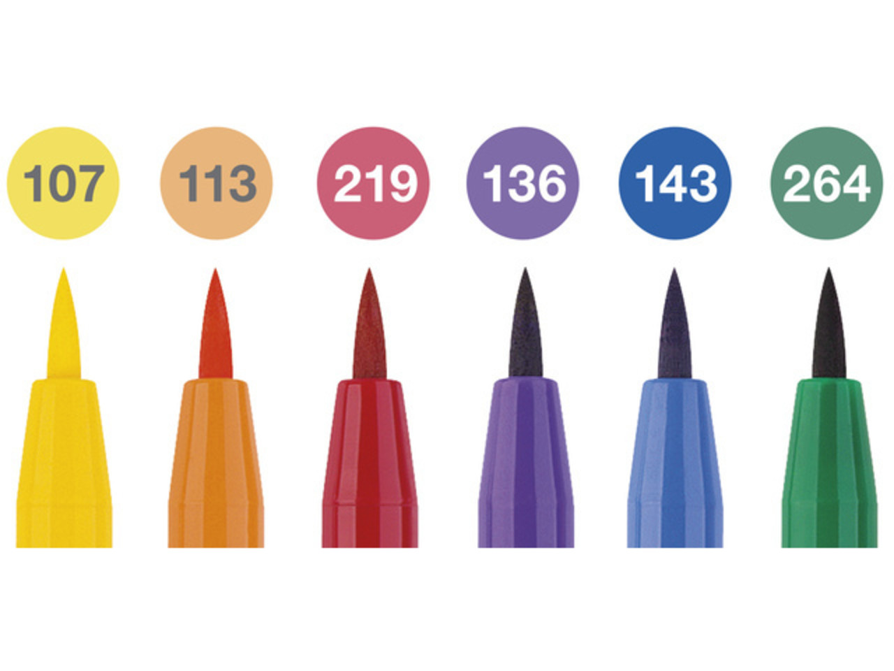 Faber Castell Pitt Artist Pen Brush Colour Wheel (6pcs) (FC-167174) (DISCONTINUED)