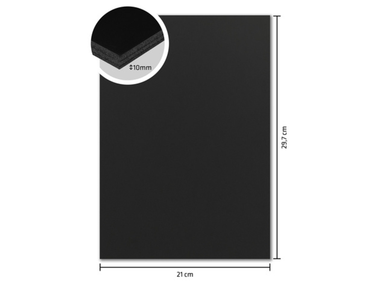Kangaro Foam Board Double-sided Black A4 10mm (10pcs) (K-0071-104) (DISCONTINUED)