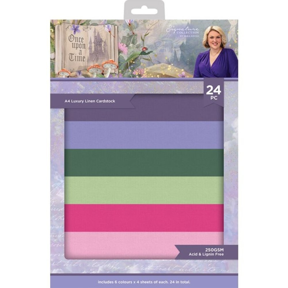Crafter's Companion Once Upon a Time A4 Luxury Linen Card Pack (S-OUAT-LINEN-A4) (OUTLET)