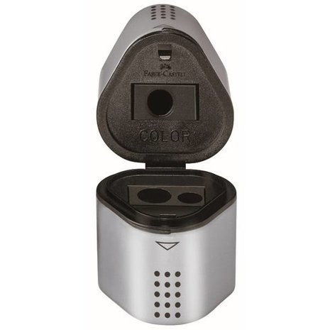 Faber Castell Puntenslijper GRIP 2001 Trio Zilver (FC-183800) Faber Castell Puntenslijper GRIP 2001 Trio Zilver (FC-183800)