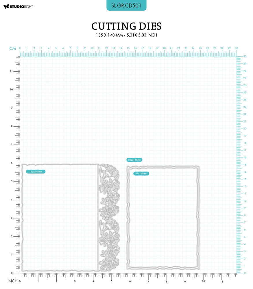 Studio Light Floral Card Grunge Dies (SL-GR-CD501) (OUTLET) Studio Light Floral Card Grunge Dies (SL-GR-CD501) (OUTLET)