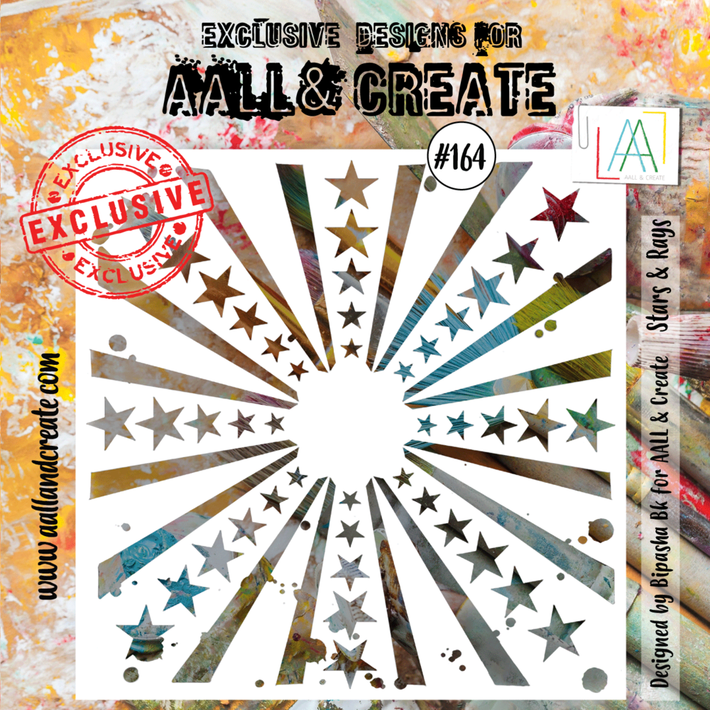 Aall and Create Stencil 6x6 Inch Stars & Rays (AALL-PC-164) (DISCONTINUED)