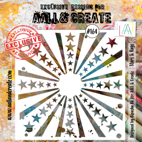 Aall and Create Stencil 6x6 Inch Stars & Rays (AALL-PC-164) (DISCONTINUED)