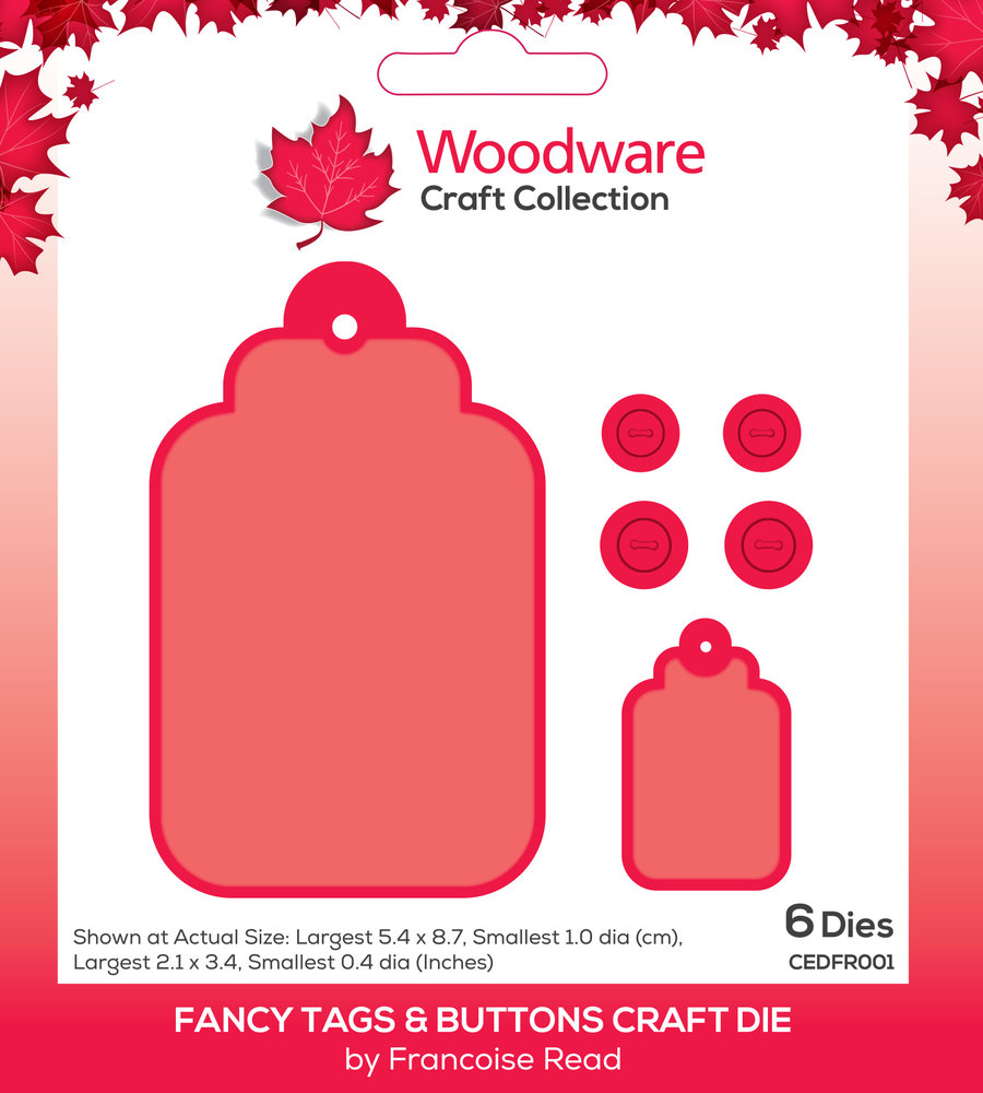 Woodware Fancy Tags & Buttons Craft Die (CEDFR001) (OUTLET)