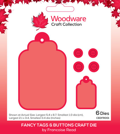 Woodware Fancy Tags & Buttons Craft Die (CEDFR001) (OUTLET)