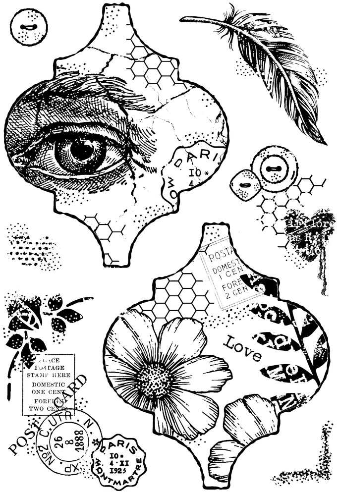 Woodware Vintage Tiles Clear Stamps (FRS986) (OUTLET) Woodware Vintage Tiles Clear Stamps (FRS986) (OUTLET)