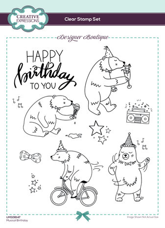 Creative Expressions Designer Boutique Clear Stamp A5 Musical Birthday (UMSDB147) (OUTLET) Creative Expressions Designer Boutique Clear Stamp A5 Musical Birthday (UMSDB147) (OUTLET)