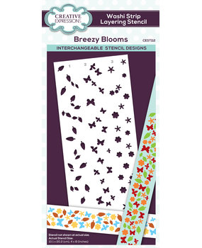 Creative Expressions Washi Strip Layering Stencil Breezy Blooms (CEST112) (OUTLET)