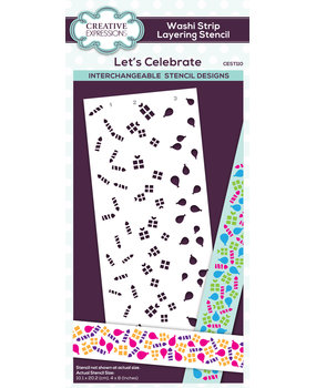 Creative Expressions Washi Strip Layering Stencil Let's Celebrate (CEST110) (OUTLET) Creative Expressions Washi Strip Layering Stencil Let's Celebrate (CEST110) (OUTLET)