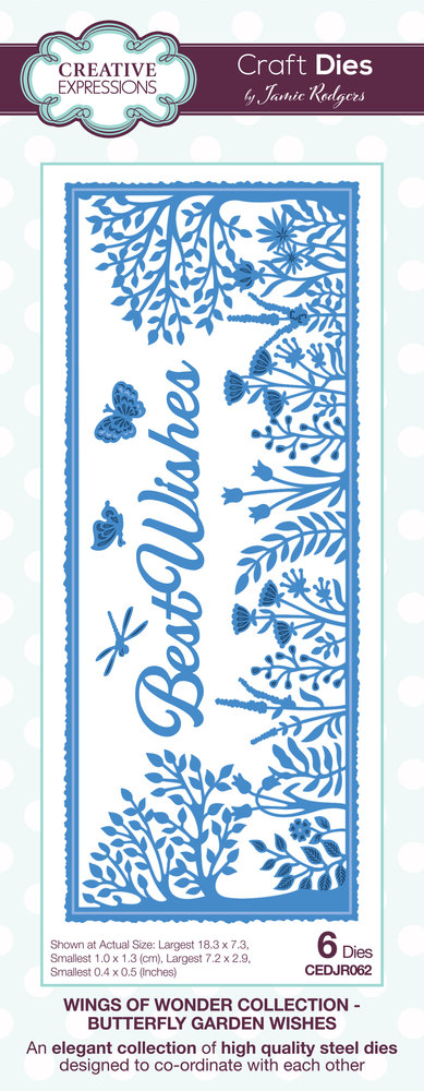 Creative Expressions Jamie Rodgers Craft Die Wings of Wonder Butterfly Garden Wishes (CEDJR062) (OUTLET) Creative Expressions Jamie Rodgers Craft Die Wings of Wonder Butterfly Garden Wishes (CEDJR062) (OUTLET)