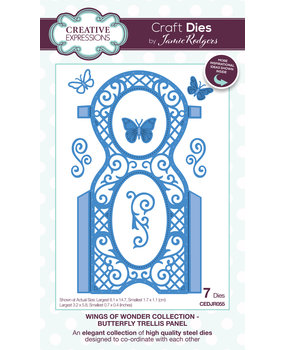 Creative Expressions Jamie Rodgers Craft Die Wings of Wonder Butterfly Trellis Panel (CEDJR055) (OUTLET) Creative Expressions Jamie Rodgers Craft Die Wings of Wonder Butterfly Trellis Panel (CEDJR055) (OUTLET)