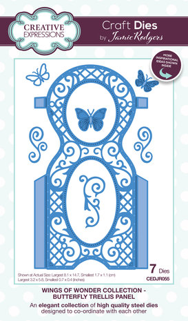 Creative Expressions Jamie Rodgers Craft Die Wings of Wonder Butterfly Trellis Panel (CEDJR055) (OUTLET) Creative Expressions Jamie Rodgers Craft Die Wings of Wonder Butterfly Trellis Panel (CEDJR055) (OUTLET)